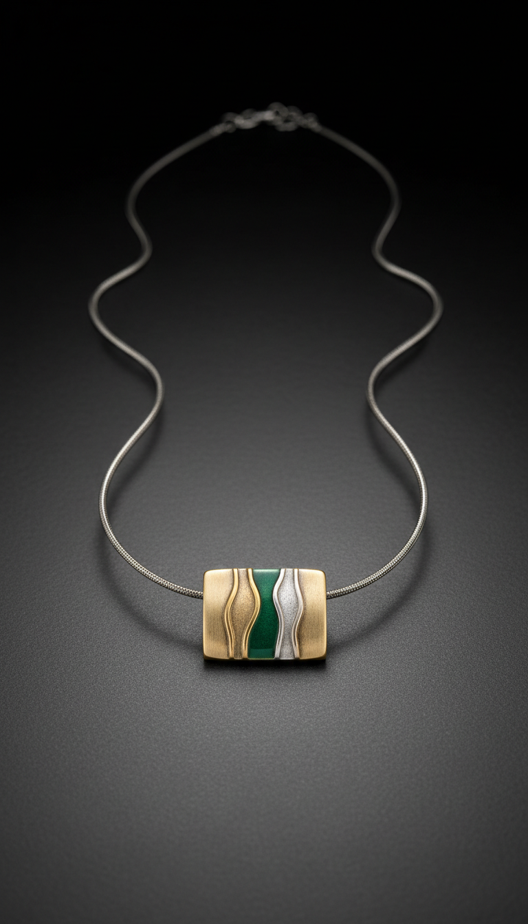 Sculpted Bar Pendant Necklace