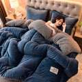Lamb Fleece Blanket Winter Comforter Thickened Quilts Double-Sided Velvet Warm Quilt Single Double Dormitory Milk Fleece Core