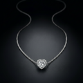 Heart Diamond Halo Necklace - Zoomed Out